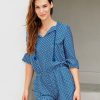 Dresses * | Cabana Life Nautical Ruffle Sleeve Romper