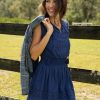 Dresses * | Cabana Life Navy Eyelet Sleeveless Dress