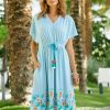 Dresses * | Cabana Life Cayman Tie Waist Midi Dress