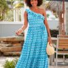 Dresses * | Cabana Life Palm Valley One Shoulder Maxi Dress