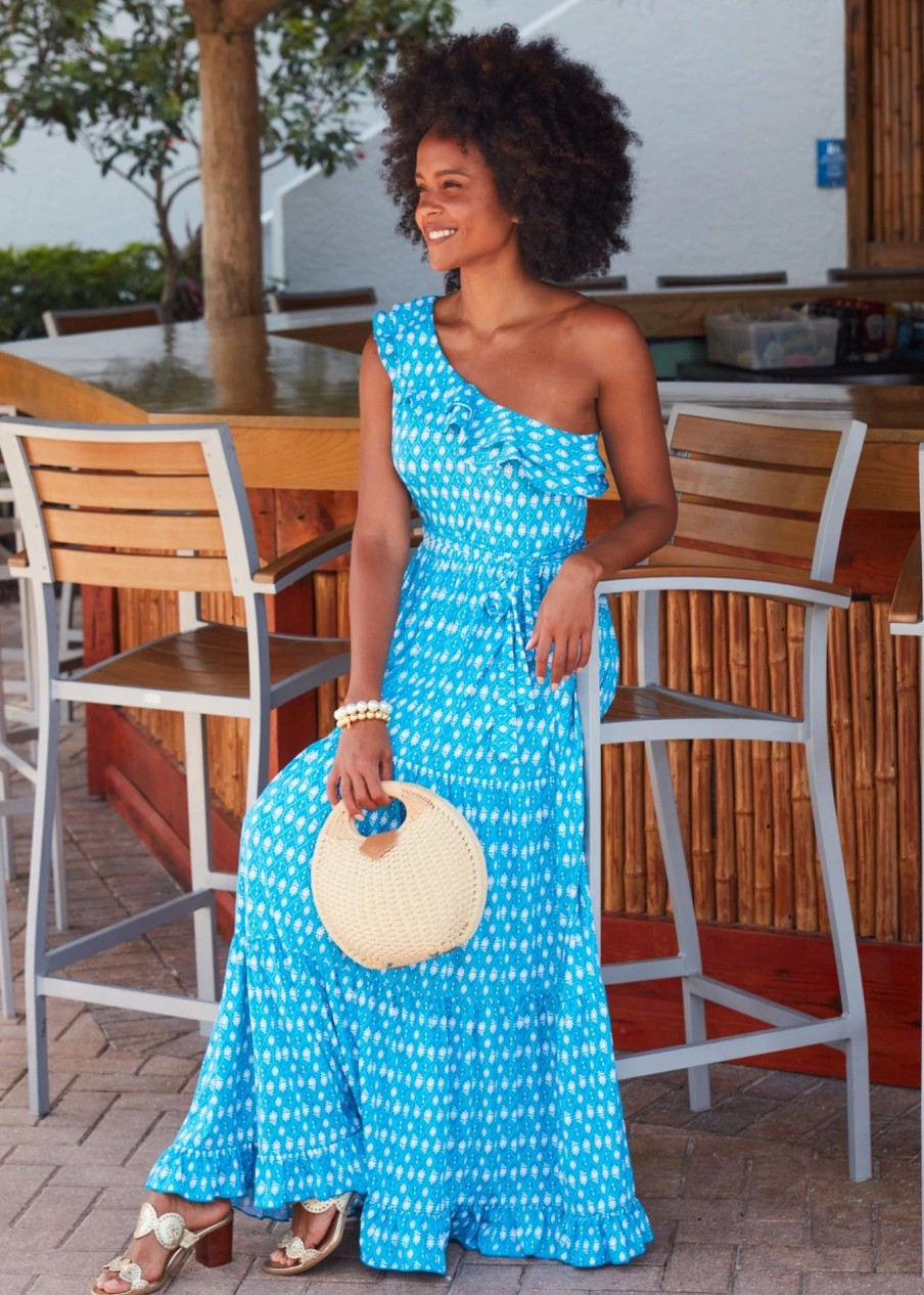 Dresses * | Cabana Life Palm Valley One Shoulder Maxi Dress