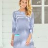 Dresses * | Cabana Life Navy Stripe Cabana Shift Dress