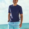 Family * | Cabana Life Men'S Navy Short Sleeve Rashguard