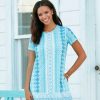 Dresses * | Cabana Life Coastal Cottage Short Sleeve Shift Dress