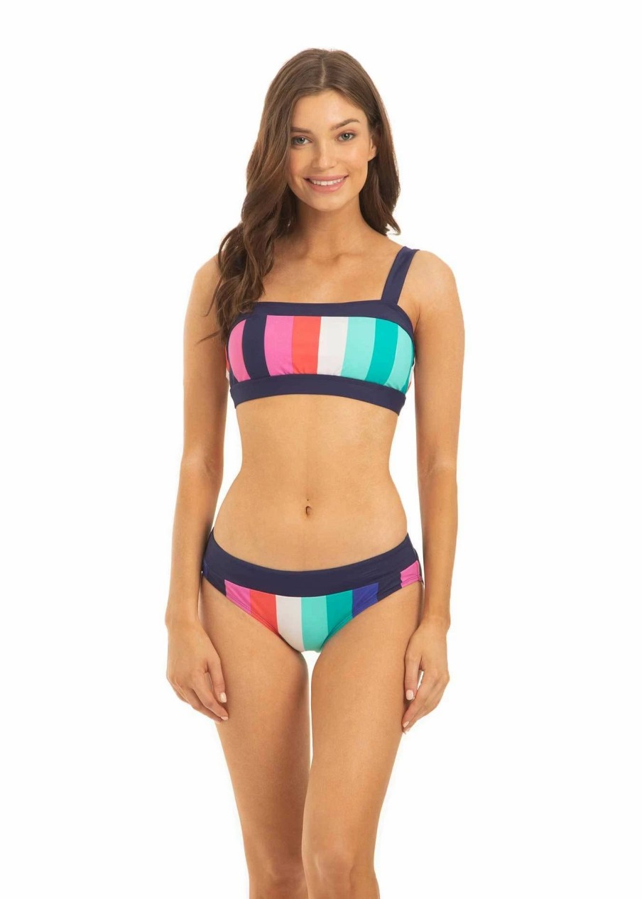 Swim * | Final Sale Cabana Stripes Banded Bikini Bottom