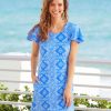 Dresses * | Cabana Life Windermere Ruffle Short Sleeve Dress