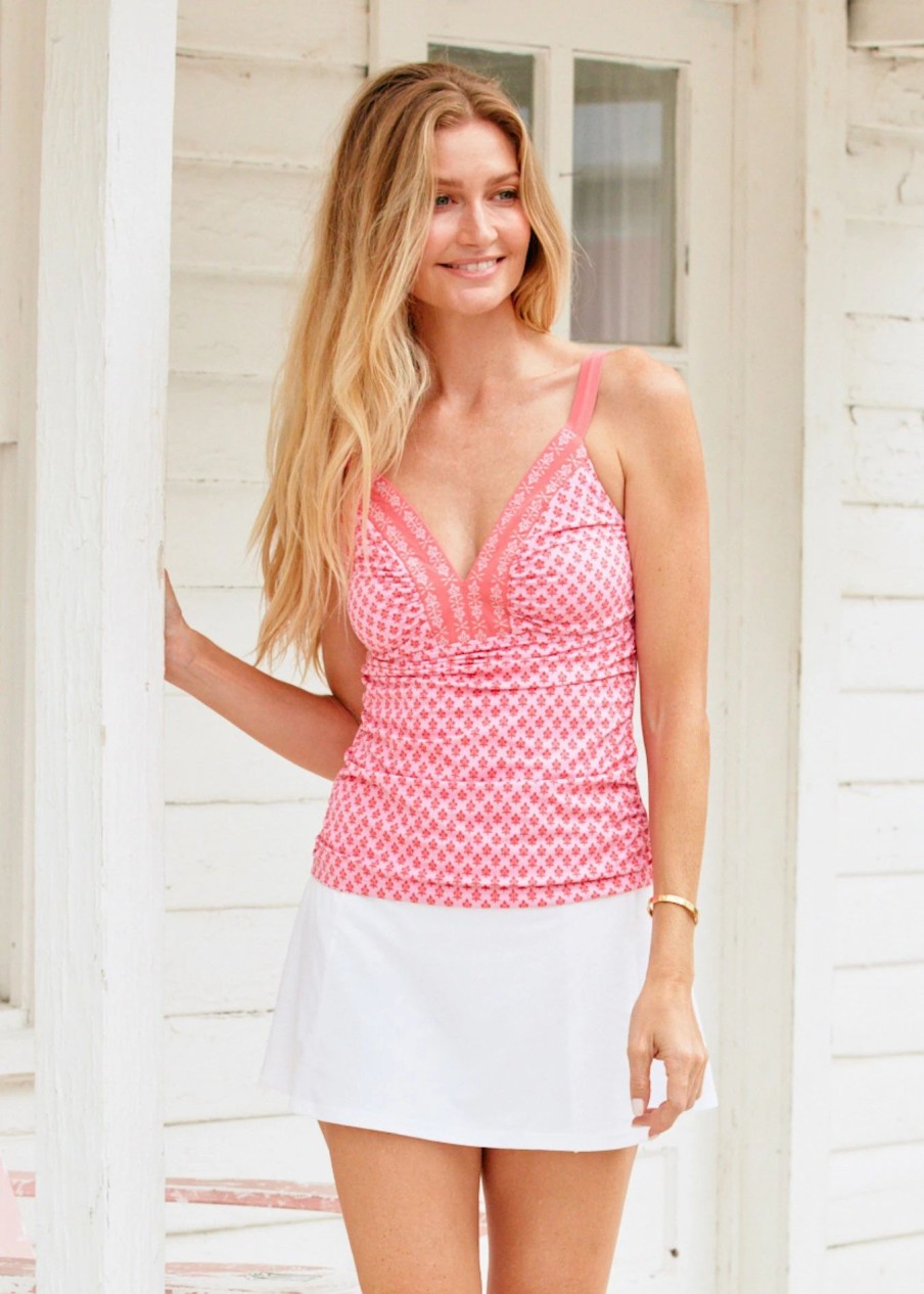 Swim * | Cabana Life Boca Raton Embroidered Tankini Top