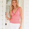 Swim * | Cabana Life Coral Gables Reversible Embroidered Tankini Top