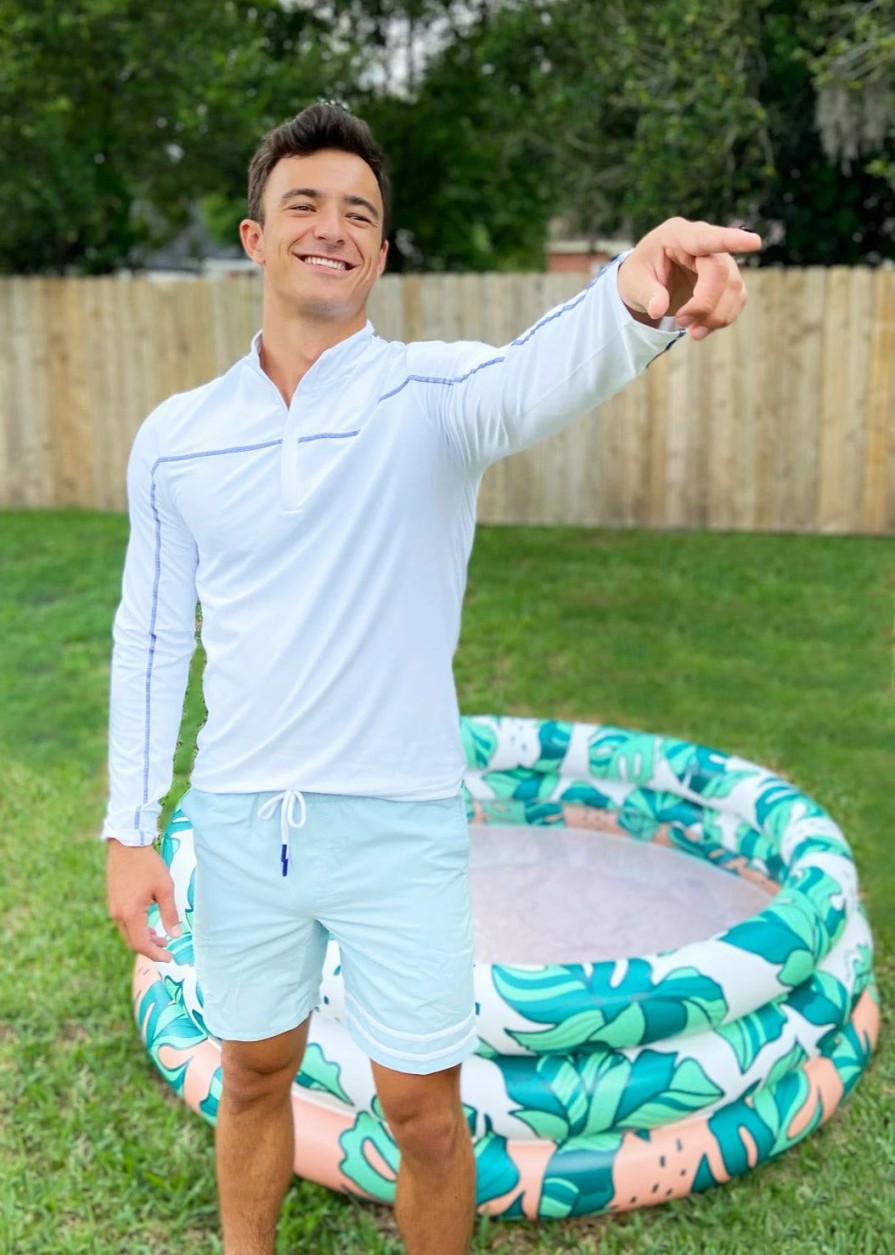 Family * | Final Sale Men'S Light Blue Swim Trunks