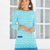 Dresses * | Cabana Life Aruba Blues Cabana Shift Dress