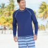 Family * | Cabana Life Men'S Navy Rashguard