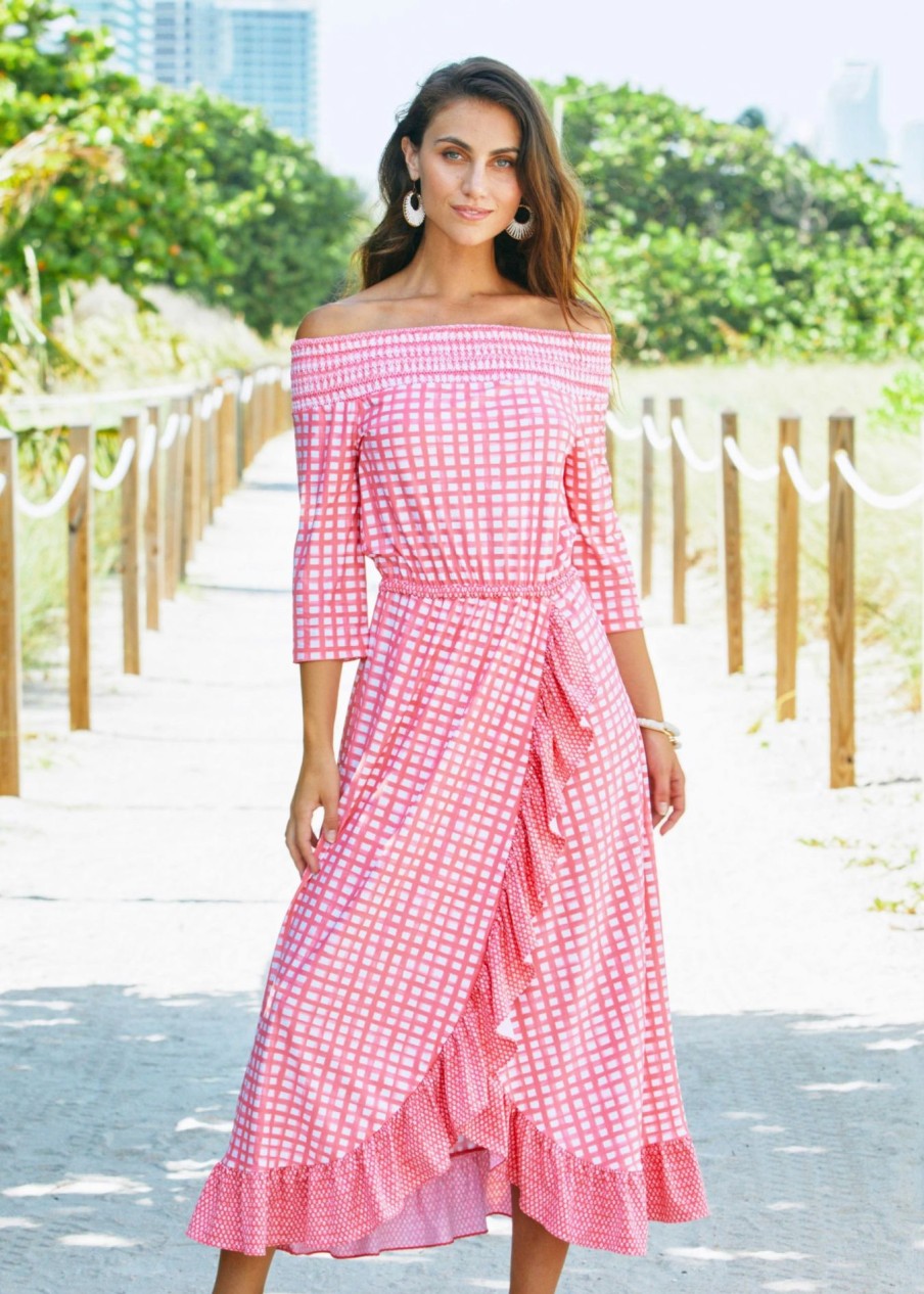 Dresses * | Cabana Life Nantucket Off The Shoulder Maxi Dress