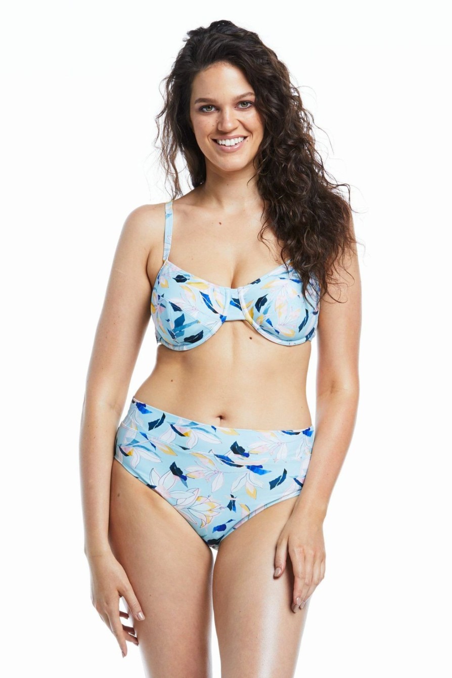 Bikini Tops * | Lilly & Lime Full Cup Fleurs Aqua