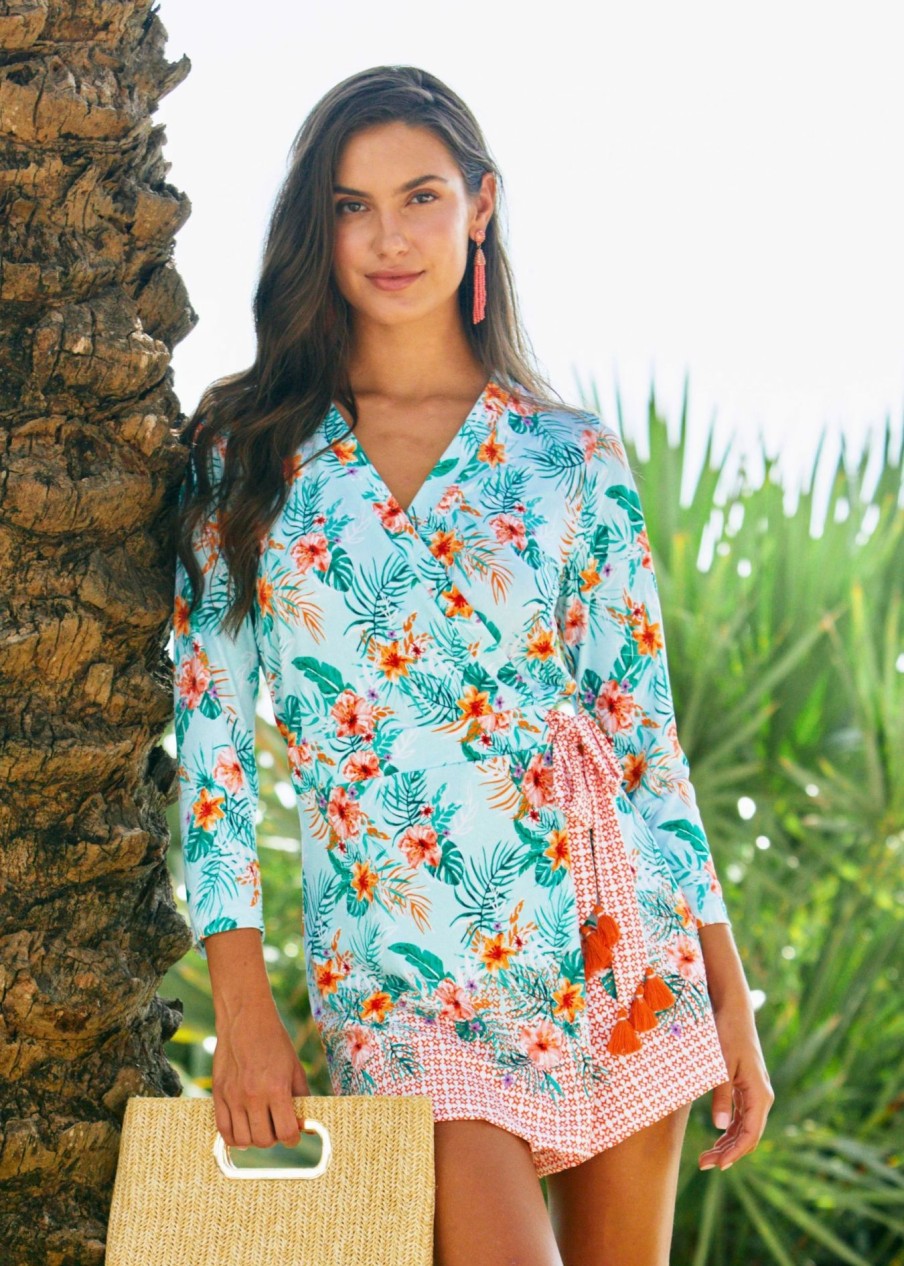 Dresses * | Cabana Life Cayman Wrap Romper