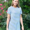 Dresses * | Final Sale Royal Blue Stripe T-Shirt Dress