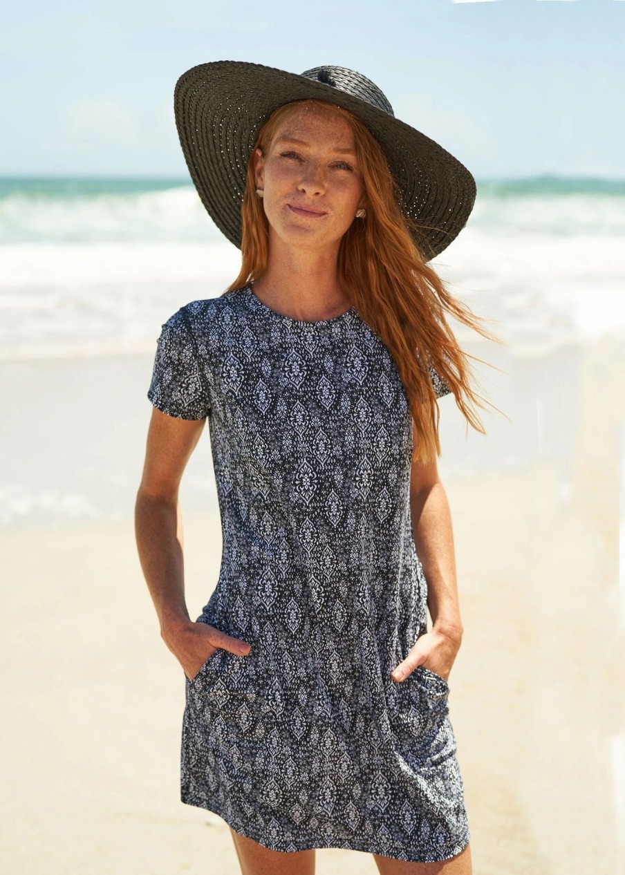 Dresses * | Cabana Life Sanibel Short Sleeve Shift Dress