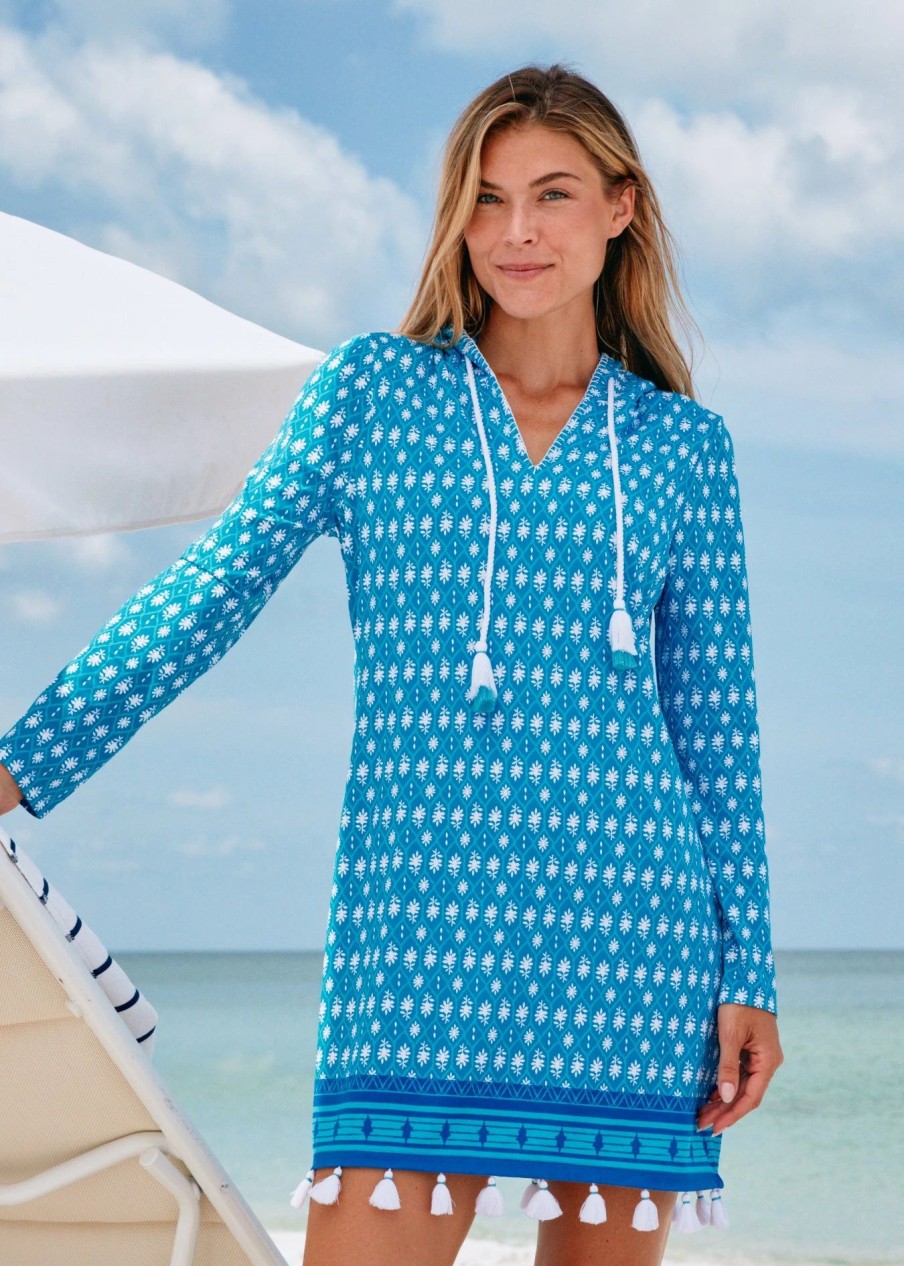 Dresses * | Cabana Life Palm Valley Hooded Cover Up