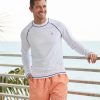 Family * | Cabana Life Men'S White Long Sleeve Cabana Rashguard