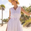 Dresses * | Cabana Life White Eyelet Sleeveless Dress