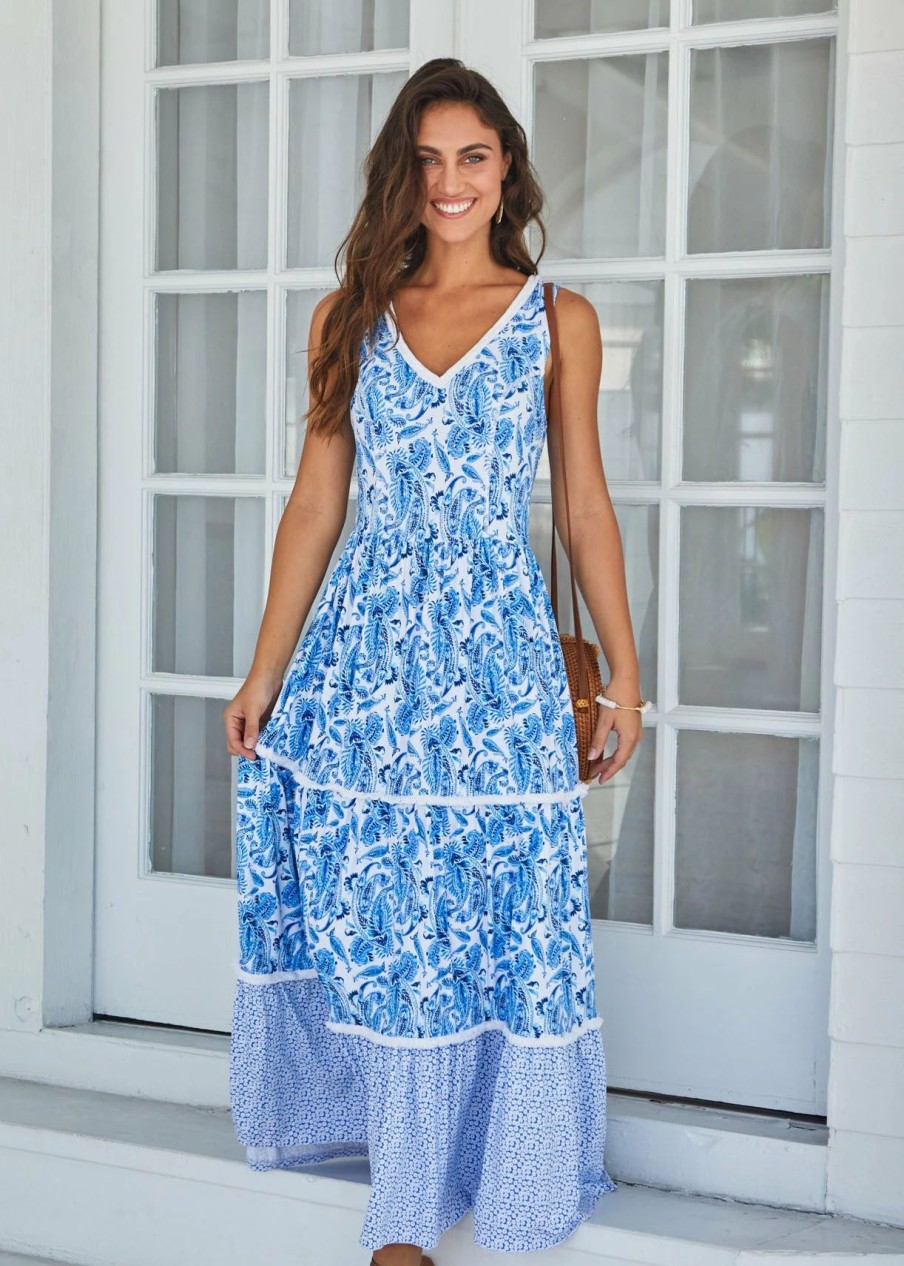 Dresses * | Final Sale Charleston Sleeveless Tiered Maxi Dress