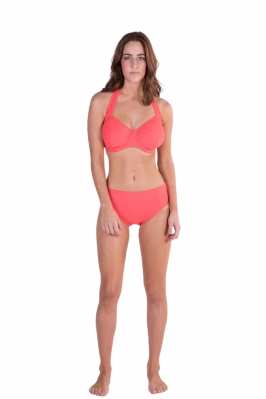 Bikini Tops * | Lilly & Lime Underwire Halter Nectarine