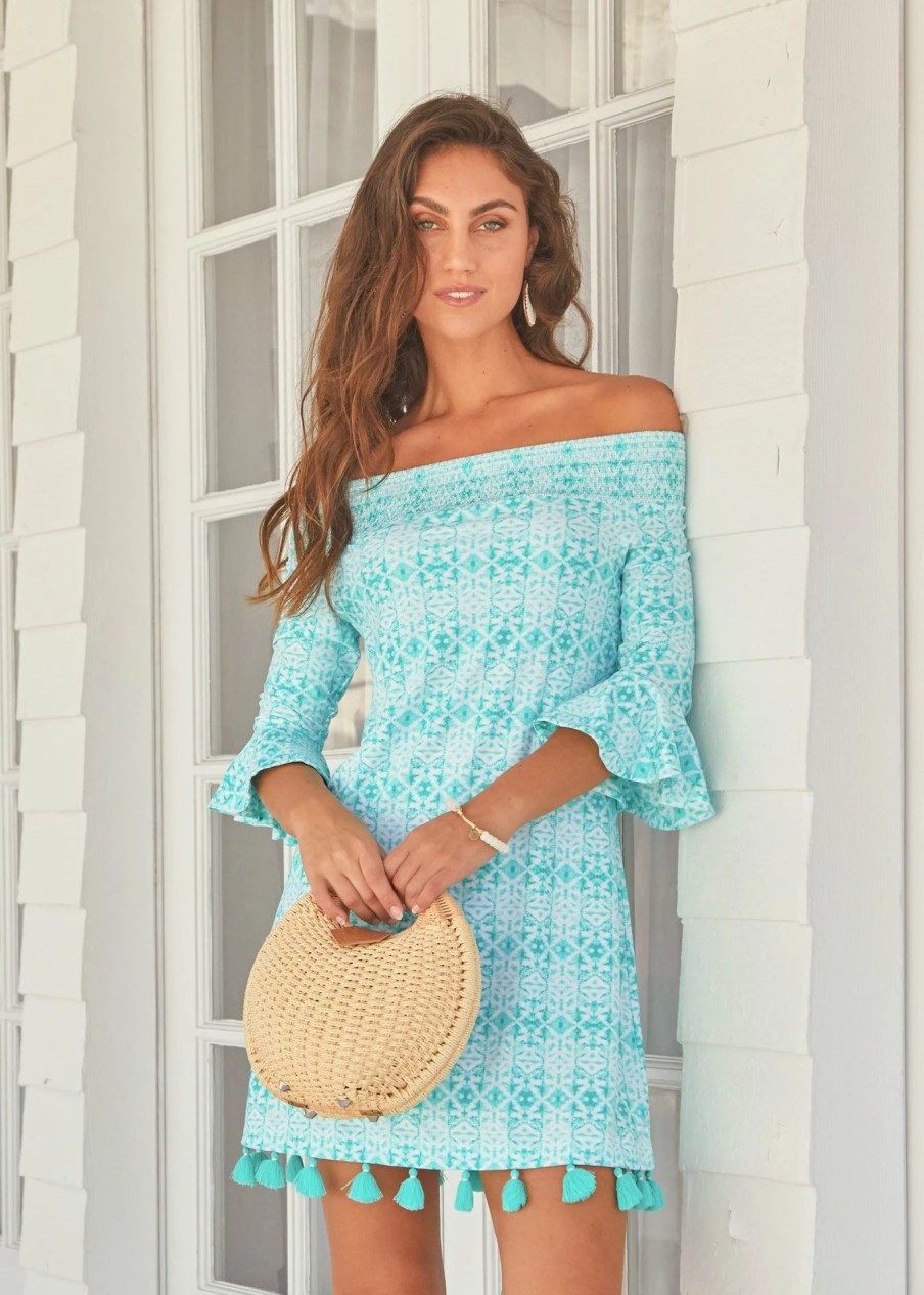 Dresses * | Cabana Life Sunshine Shores Off The Shoulder Dress