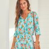 Dresses * | Cabana Life Cayman Ruffle Sleeve Romper