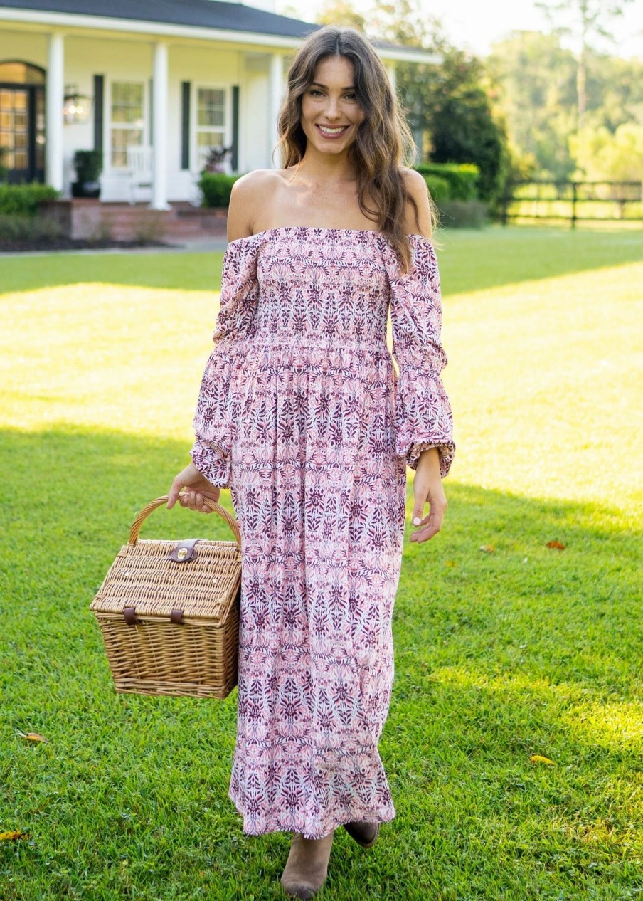 Dresses * | Cabana Life Brooklyn Puff Sleeve Maxi Dress