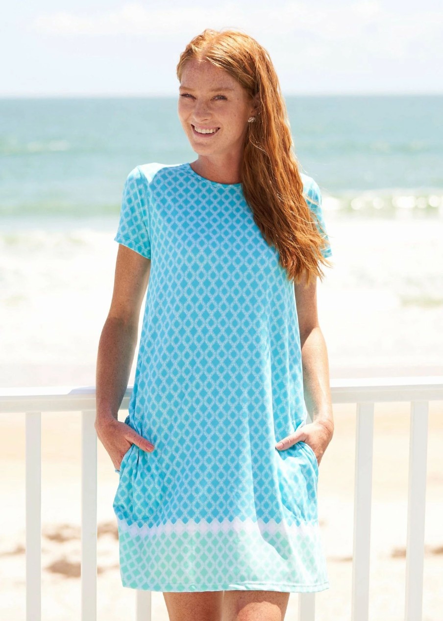 Dresses * | Cabana Life St. Pete Short Sleeve Shift Dress