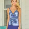 Swim * | Cabana Life Delray Embroidered Tankini Top