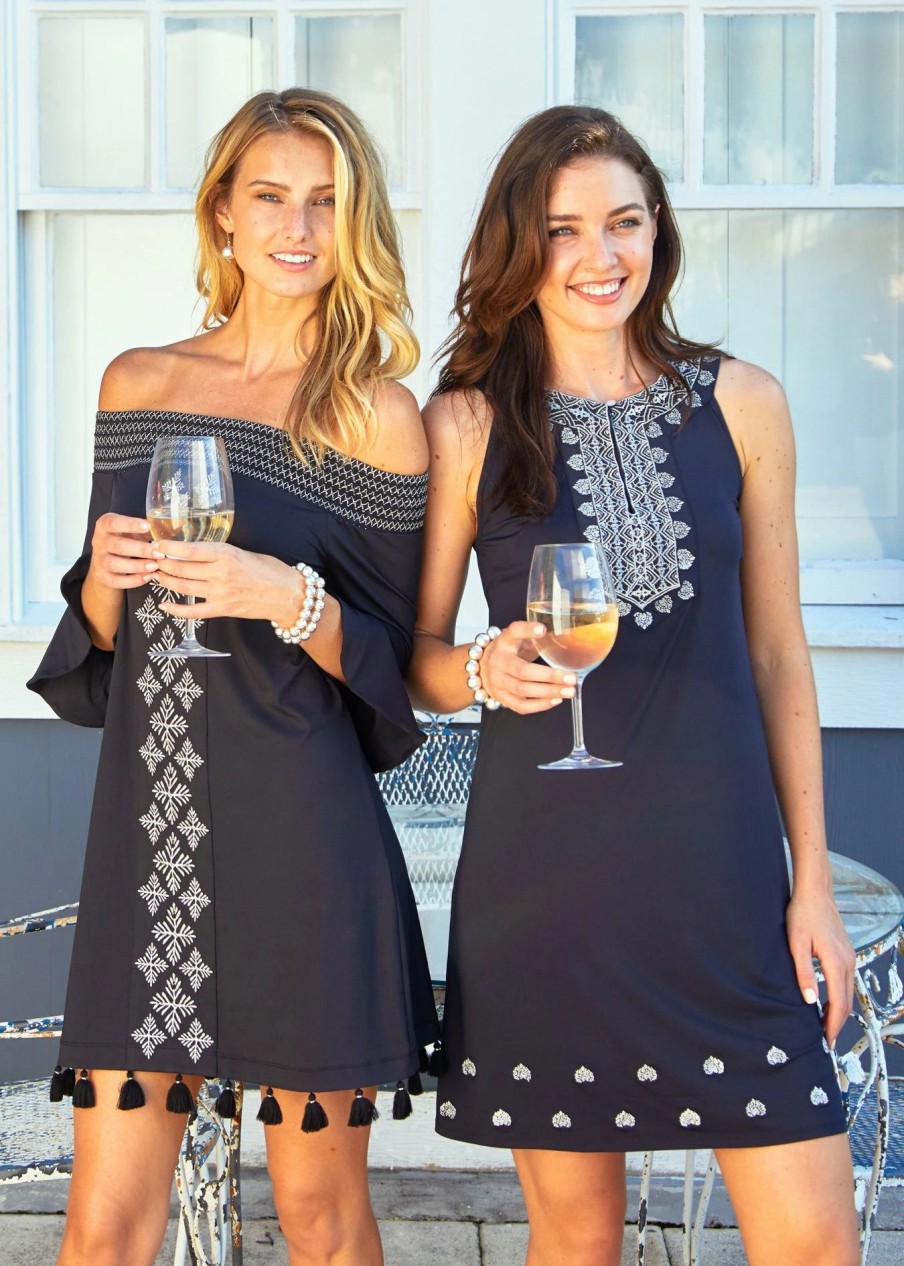 Dresses * | Cabana Life Black Metallic Sleeveless Shift Dress