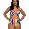 Bikini Tops * | Lilly & Lime Balconette Rainbow Stripe