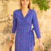 Dresses * | Cabana Life Bar Harbor Gingham Wrap Dress