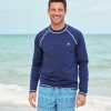 Family * | Cabana Life Men'S Navy Long Sleeve Cabana Rashguard