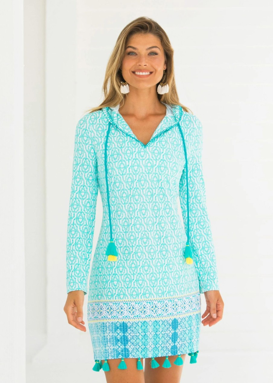 Dresses * | Cabana Life Coastal Cottage Hooded Cover Up